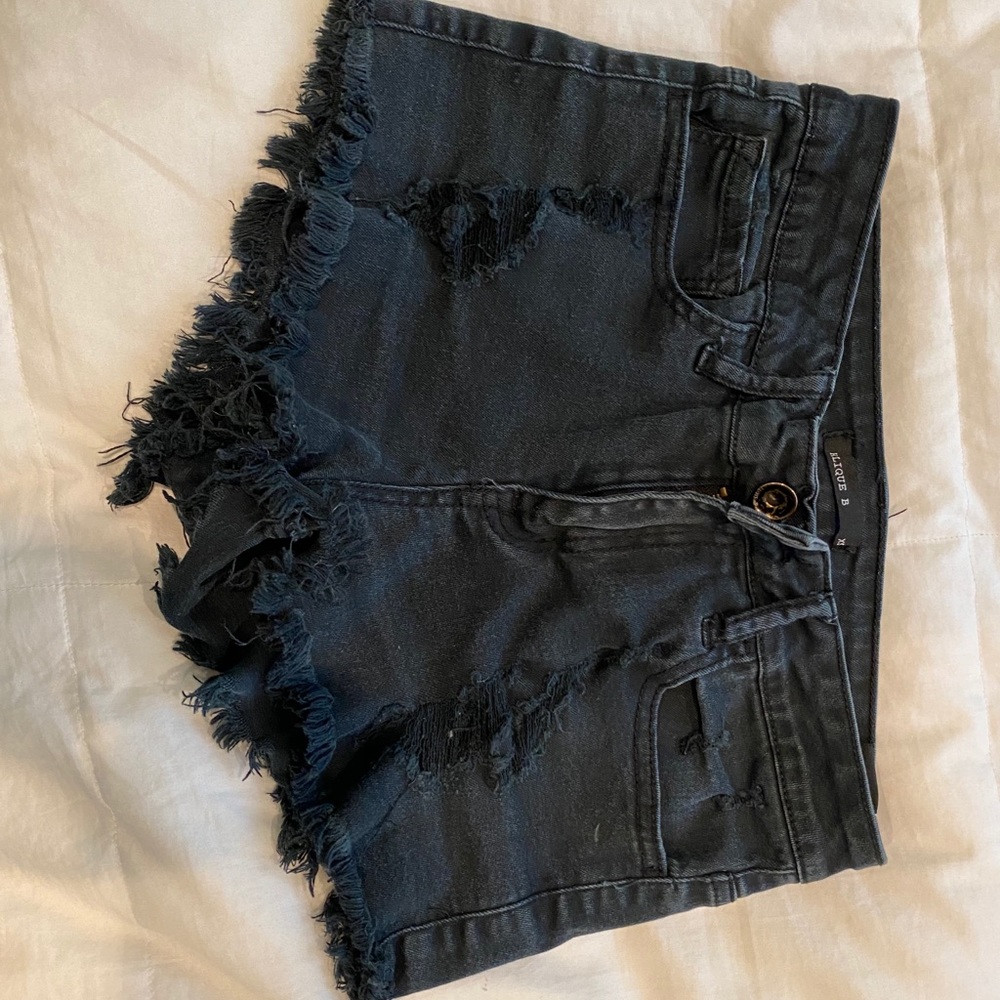 Black jean shorts